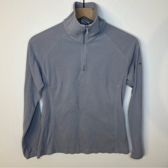 Columbia Women’s Light Gray Half-Zip Micro Fleece, Size Medium - Picture 1 of 9